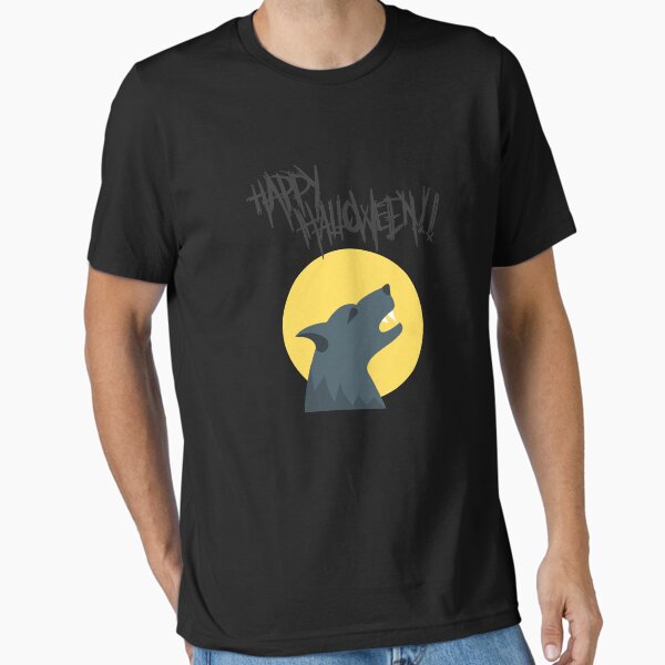 Halloween - wolf dog howling at the moon Essential T-Shirt
