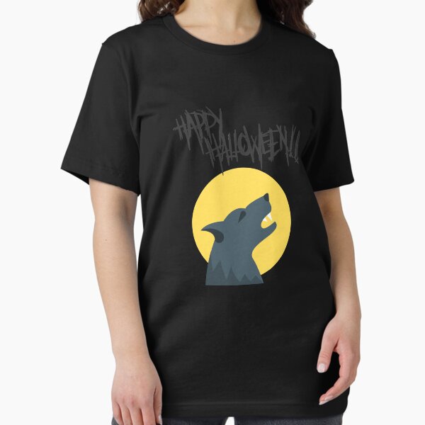 Halloween - wolf dog howling at the moon Essential T-Shirt