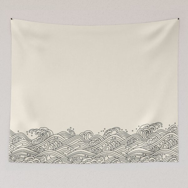 Item preview, Oriental Ocean Waves Line Art Pattern designed and sold by andr0narak.