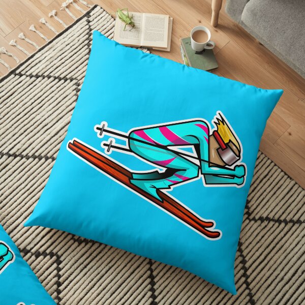 Skiing Floor Pillow