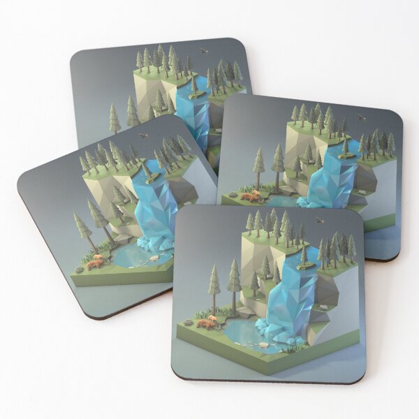 Item preview, The Waterfall Low Poly designed and sold by Pelopoly.