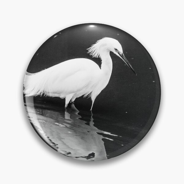 Item preview, Black & White Egret Reflects  designed and sold by Ruth Curtis.