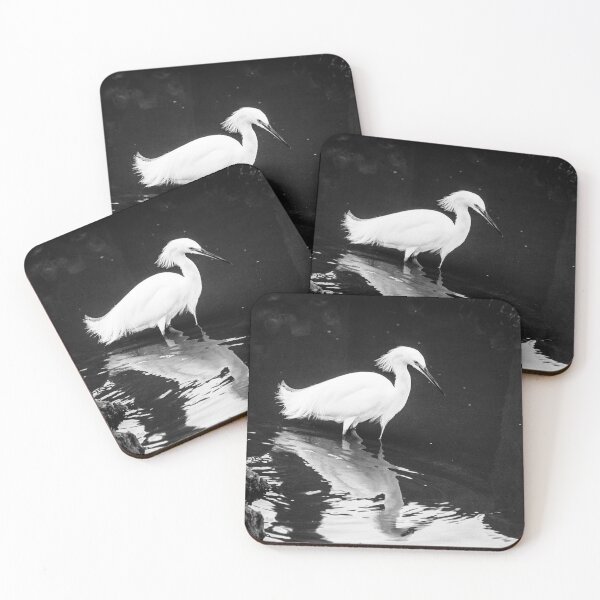 Item preview, Black & White Egret Reflects  designed and sold by Ruth Curtis.