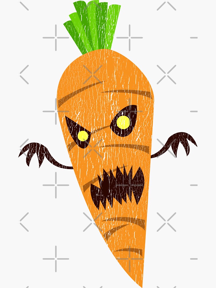 “Scary Carrot Distressed” Sticker for Sale by BampiQ | Redbubble