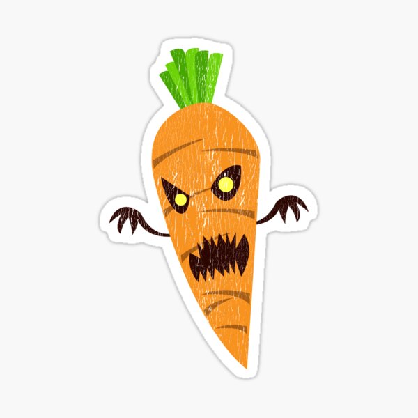 "Scary Carrot Distressed" Sticker for Sale by BampiQ Redbubble