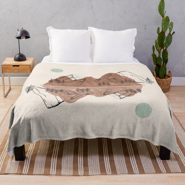Item preview, Boho Warm Minimalist Landscape Nature Mounted Print designed and sold by zedonee.