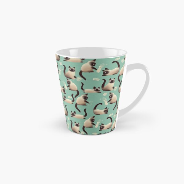 Bad Siamese Cats Knocking Stuff Over Tall Mug