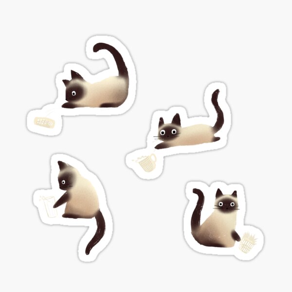 Bad Siamese Cats Knocking Stuff Over Sticker