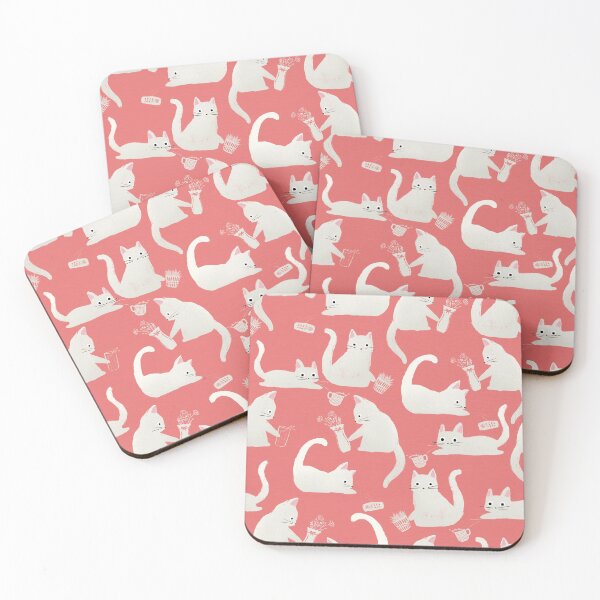 Item preview, Bad White Cats Knocking Stuff Over designed and sold by tanyadraws.