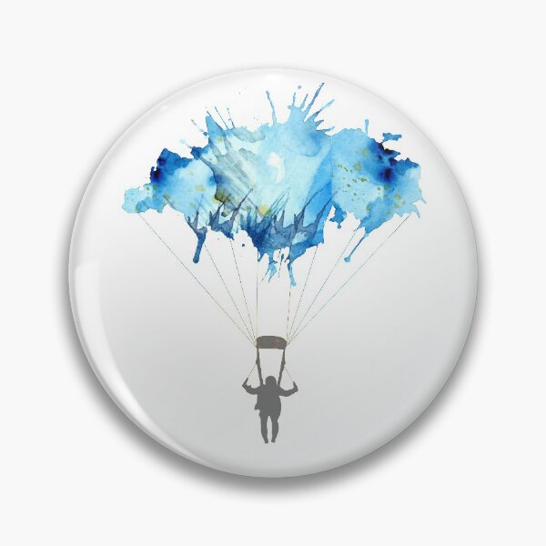 Item preview, Skydiving, Skydiver parachute, parachuting. Watercolor Illustration designed and sold by STYLESYNDIKAT.