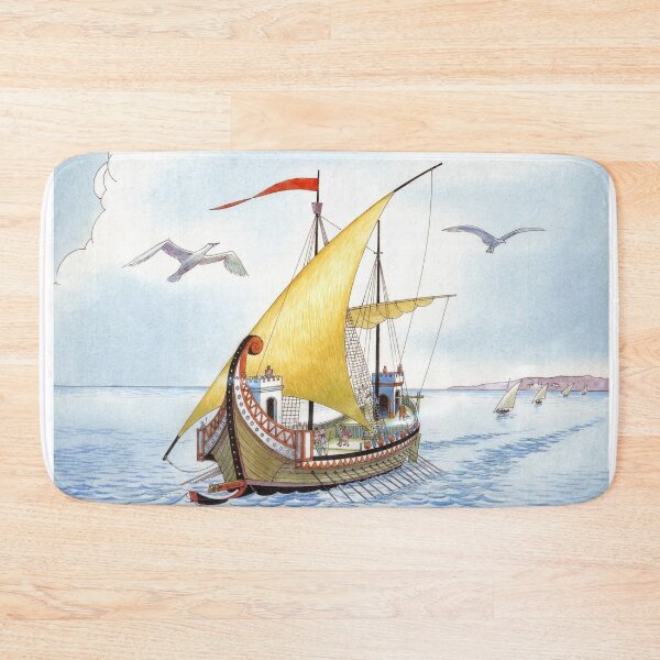 Item preview, 8th Century Ship Illustration (Fine Liner + Watercolour) designed and sold by GiovanniCaselli.