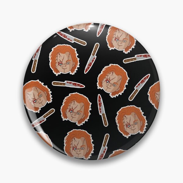 Item preview, Chucky Child´s play pattern, black background designed and sold by RaggedWitchArt.