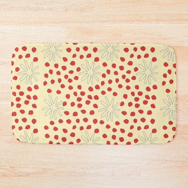 Item preview,  pastel orange with flowers and red dots designed and sold by 3Akshithaa.