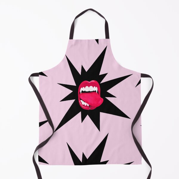 Item preview, Rockstar Vampire Teeth Halloween Vampire Mouth Pink Lips Tongue Piercing - Rock n Roll designed and sold by MadandMean.