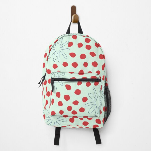 Item preview,  pastel light blue with flowers and red dots designed and sold by 3Akshithaa.