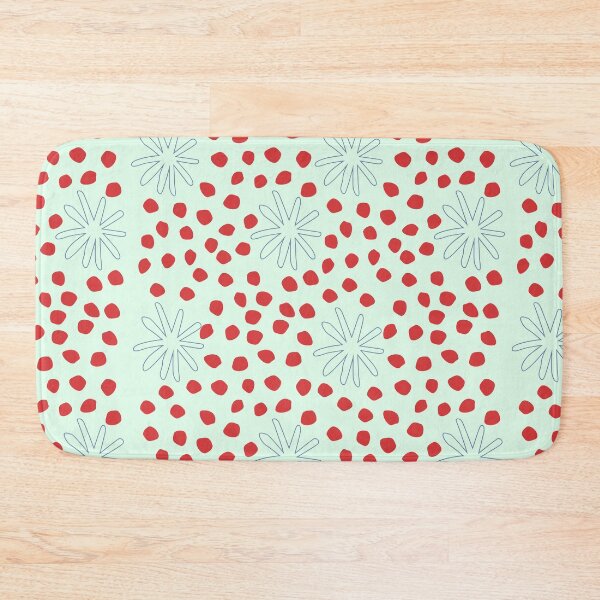 Item preview,  pastel light blue with flowers and red dots designed and sold by 3Akshithaa.