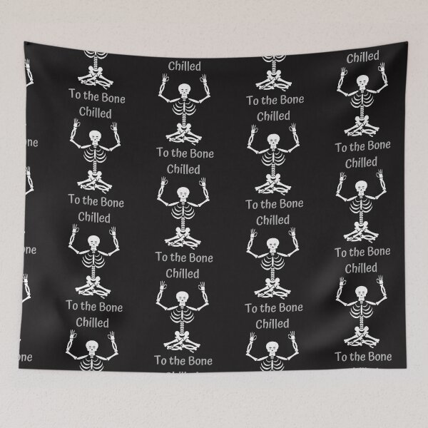 Item preview, Funny Yoga Skeleton Chilled to the Bone Halloween Pun designed and sold by FazCreations.