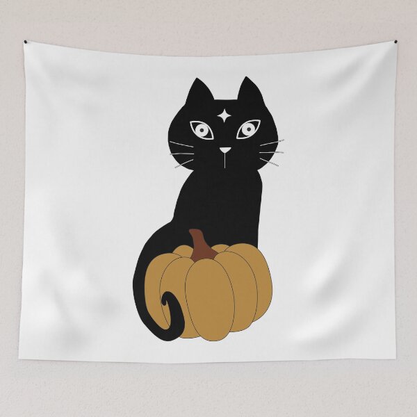 Item preview, Black cat halloween spooky pumpkin designed and sold by lilvisionaries.