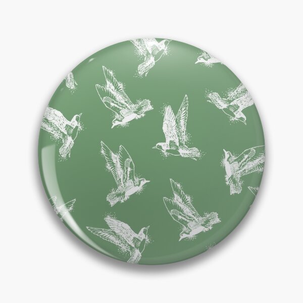 Item preview, Herring plovers in flight, green background designed and sold by Caroline Bochud.