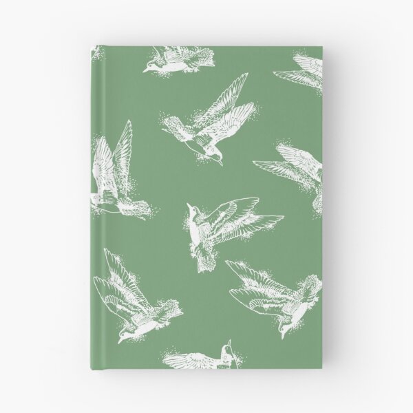 Item preview, Herring plovers in flight, green background designed and sold by Caroline Bochud.