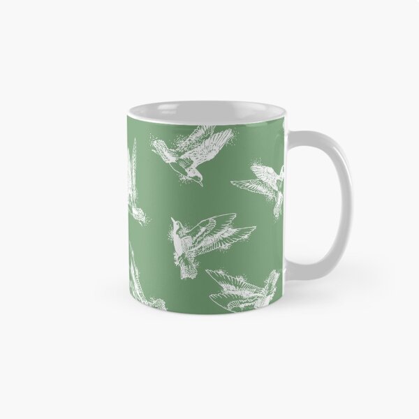Item preview, Herring plovers in flight, green background designed and sold by Caroline Bochud.