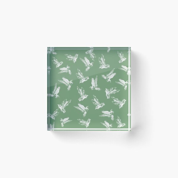 Item preview, Herring plovers in flight, green background designed and sold by Caroline Bochud.