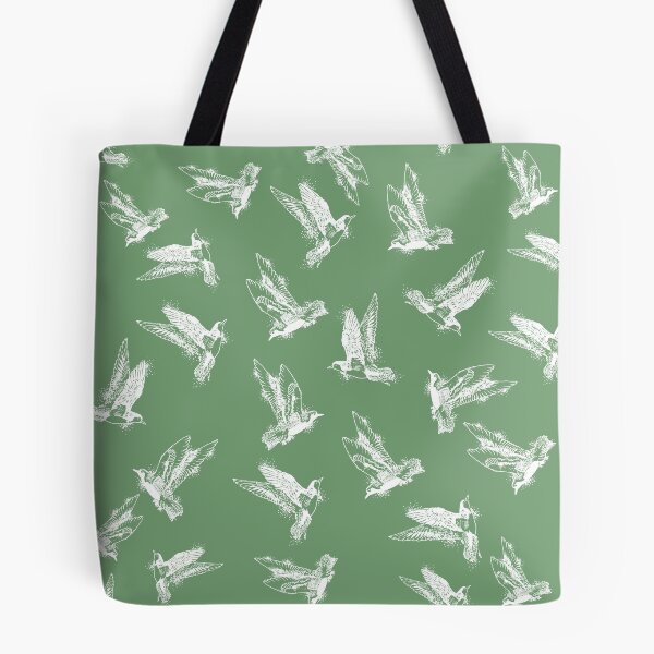 Item preview, Herring plovers in flight, green background designed and sold by Caroline Bochud.