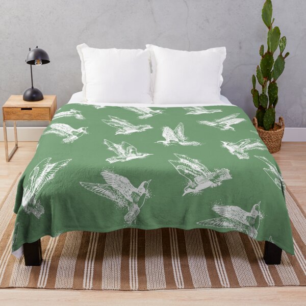 Item preview, Herring plovers in flight, green background designed and sold by Caroline Bochud.