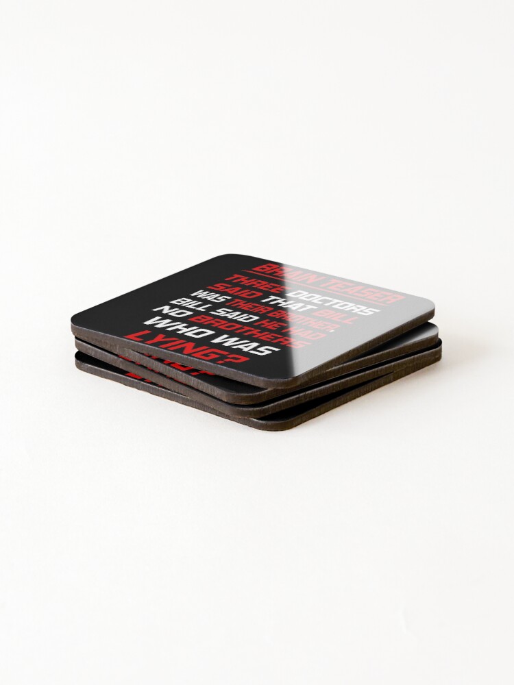 Thumbnail 4 of 5, Coasters (Set of 4), Quiz Test Riddle designed and sold by Fashimation20.