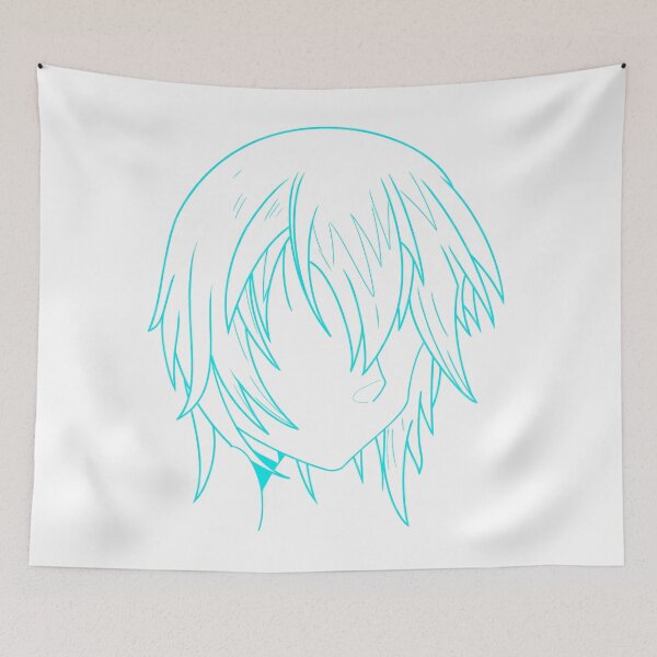 Item preview, Manga woman's drawing sky blue designed and sold by Jess-Xs.