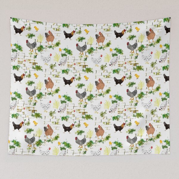 Item preview, Chicken,hen ,chicks pattern .Bricks background  designed and sold by MariaMarinova.