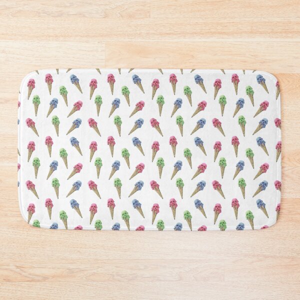 Item preview, Ice-cream skull pattern, white background designed and sold by RaggedWitchArt.