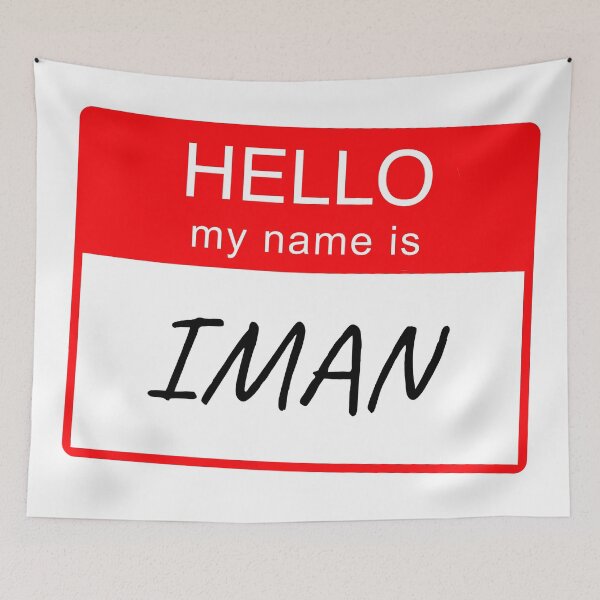 Item preview, Hello My Name Is Iman Name Tag Custom Personalised Design designed and sold by CreatedbyJR.