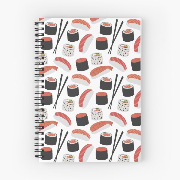 Item preview, Sushi pattern pattern, white background designed and sold by RaggedWitchArt.
