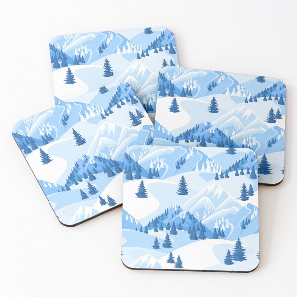 Item preview, Blue and White Winter Mountain Alps Ski Hill Landscape designed and sold by IamTrending.