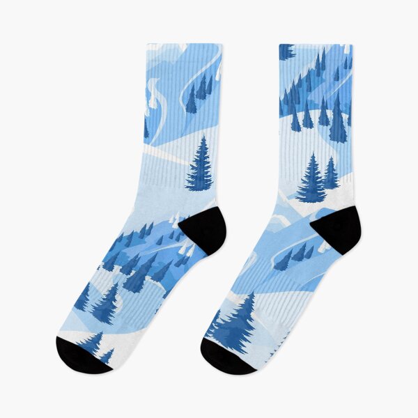Item preview, Blue and White Winter Mountain Alps Ski Hill Landscape designed and sold by IamTrending.