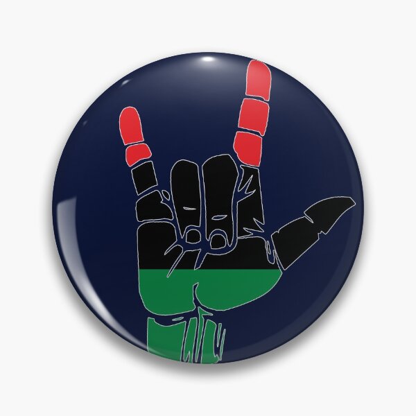 Artikelvorschau, Liebeszeichen und schwarze Befreiungsflagge, ASL afrikanisches Geschenk entworfen und verkauft von Tamarage.