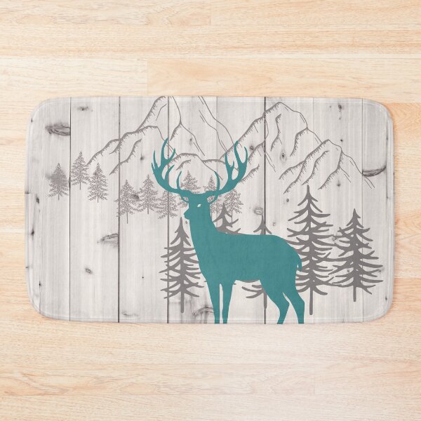 Item preview, rustic mountain woodgrain bohemian forest winter woodland deer designed and sold by IamTrending.