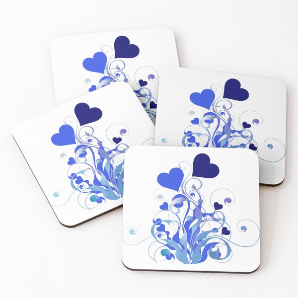 Artikelvorschau, Swirly Blooming Blue Hearts - Elegant - Wunderlich entworfen und verkauft von ittybittyowl.