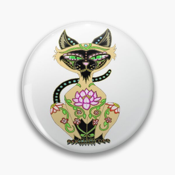 Item preview, Siamese Cat Sugar Skull designed and sold by J-CCreations.