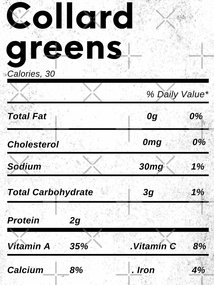"Funny collard greens thanksgiving nutrition facts " Art Print by