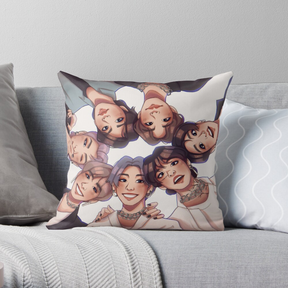 BTS KPOP 0T7 DESIGN Throw Pillow for Sale by Purplee7