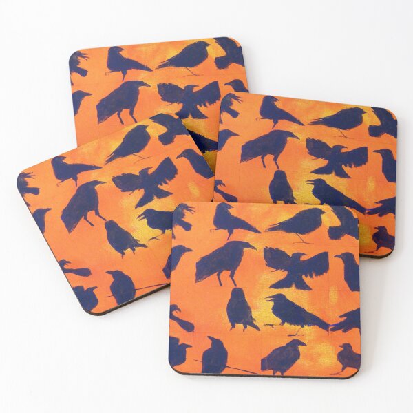Item preview, Black Raven Abstract Silhouette Pattern Art designed and sold by NancyMerkle.