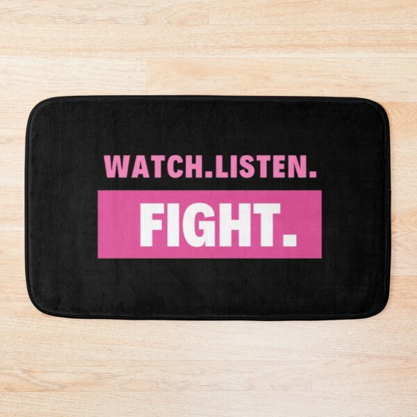 Item preview, Watch Listen fight Enola Holmes quote pink and black designed and sold by BloompodDesigns.
