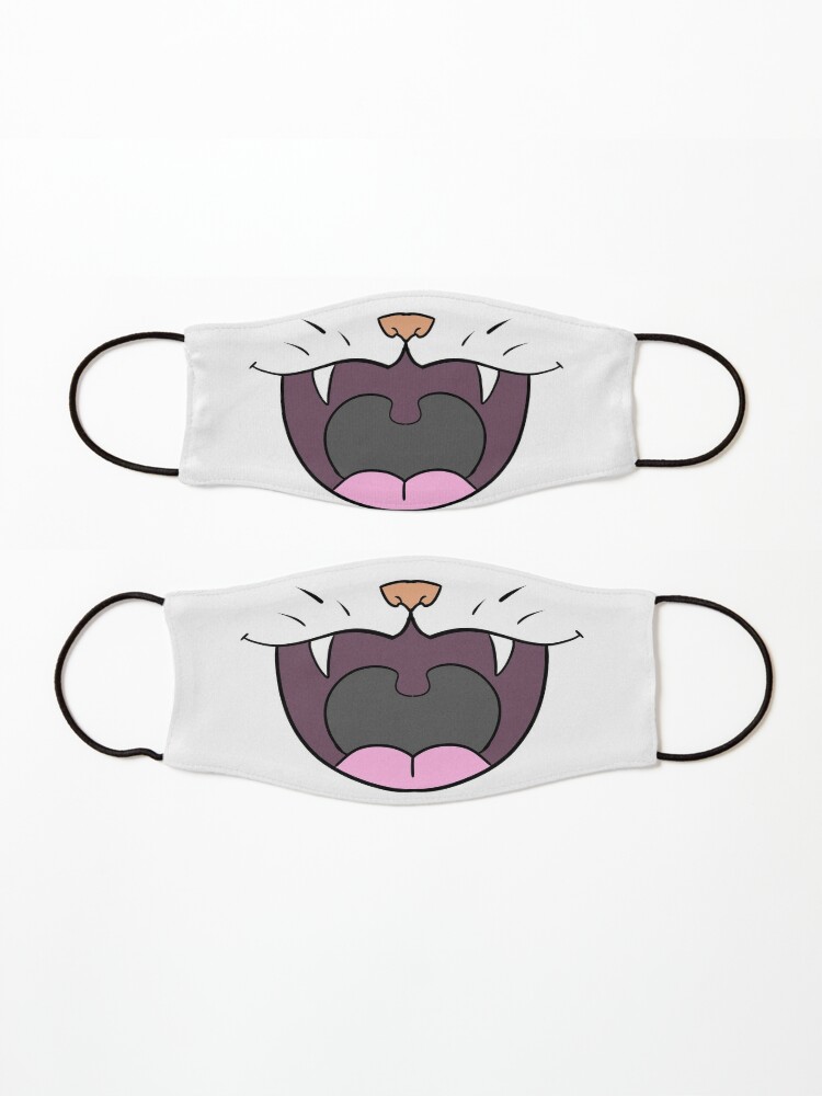 Angry Kitty Cat Face Mask Mouth Teeth Reusable Print Costume Filter Pocket
