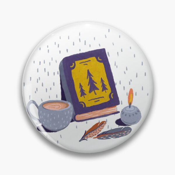 Item preview, book, cup of cocoa, candle and feathers designed and sold by zatmeniee.