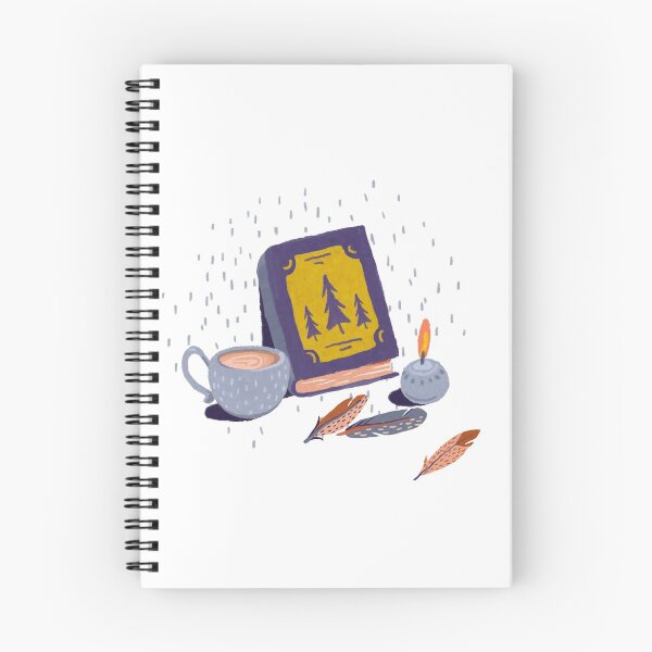 Item preview, book, cup of cocoa, candle and feathers designed and sold by zatmeniee.