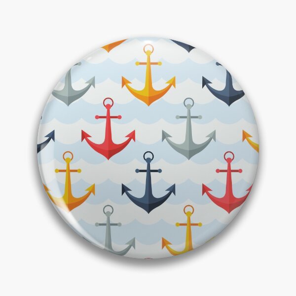 Item preview, Preppy Amarillo Rojo Azul marino Azul marino Barco Ancla Náutico designed and sold by IamTrending.
