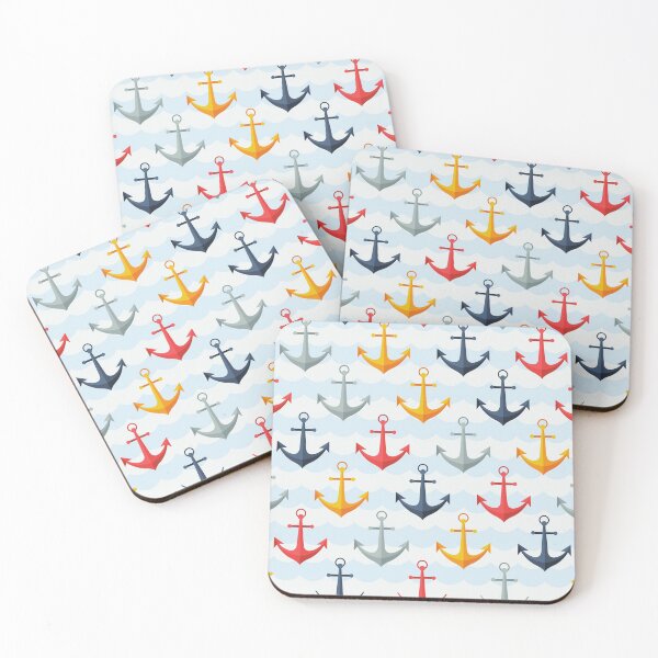 Item preview, Preppy Yellow Red Navy Blue Navy Ship Anchor Nautical designed and sold by IamTrending.