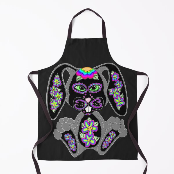 Item preview, Conejito de calavera de azúcar de arco iris de neón designed and sold by J-CCreations.